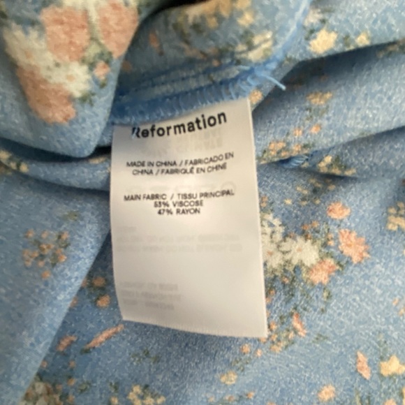 Reformation NWT Ventura Rory Blue w/ Flowers True Mini Slip Dress SZ Small - Picture 10 of 16